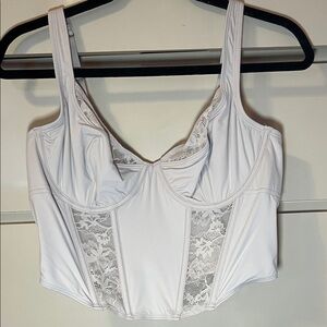 Gilly Hicks Cream Lace Corset Top